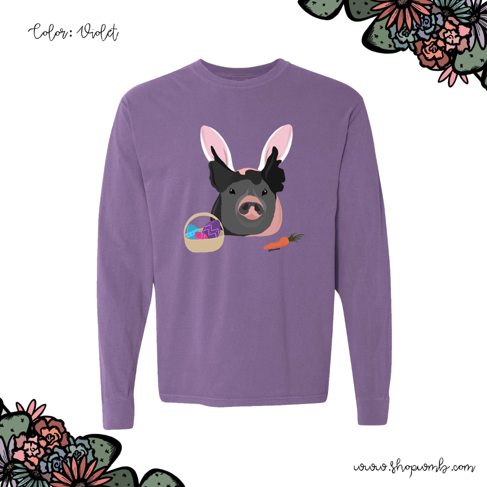 Hoppy Easter Pig LONG SLEEVE T-Shirt (S-3XL) - Multiple Colors!