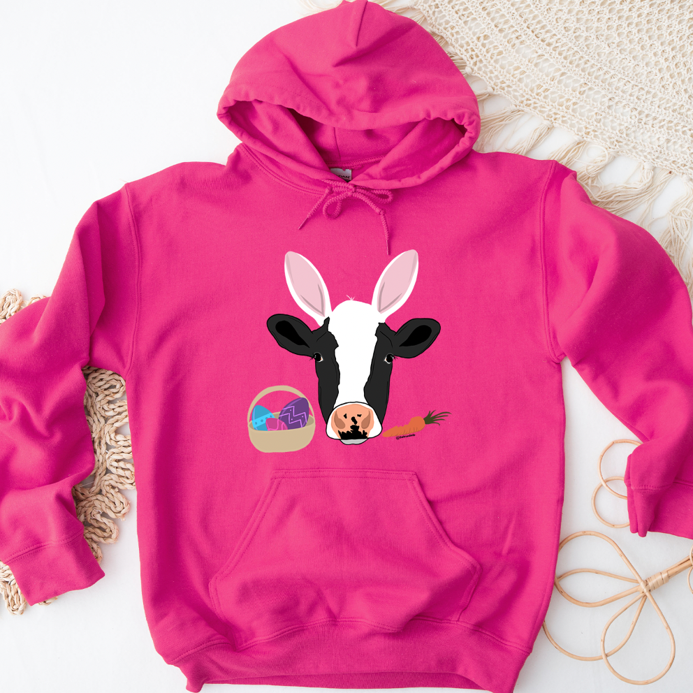 Hoppy Easter Dairy Cow Hoodie (S-3XL) Unisex - Multiple Colors!