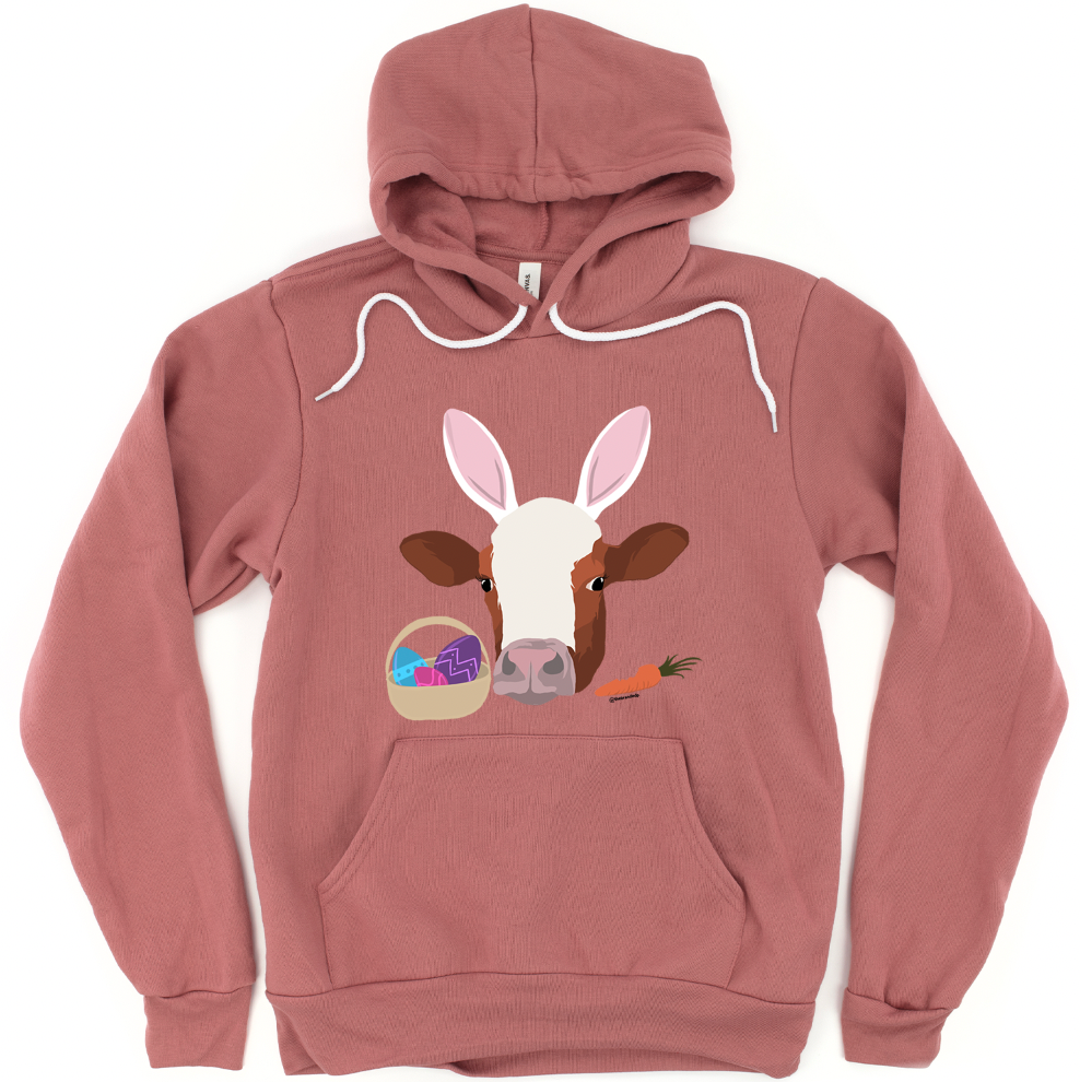 Hoppy Easter Cow Hoodie (S-3XL) Unisex - Multiple Colors!