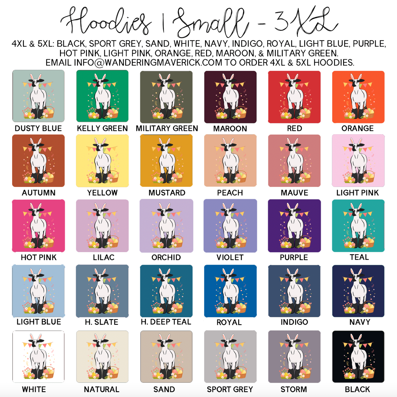 Spring Easter Lamb Hoodie (S-3XL) Unisex - Multiple Colors!