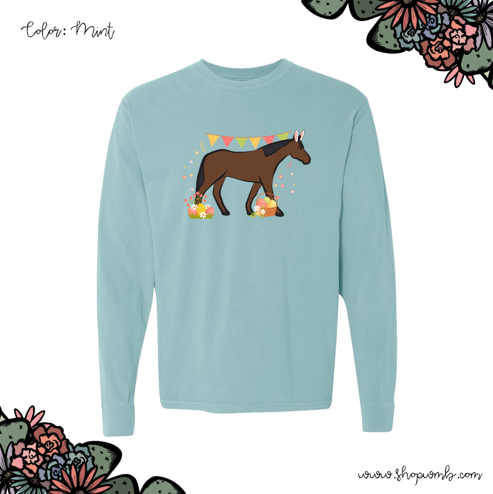 Spring Easter Horse LONG SLEEVE T-Shirt (S-3XL) - Multiple Colors!