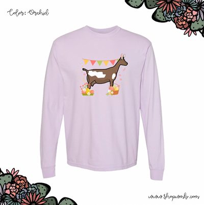 Spring Easter Dairy Goat LONG SLEEVE T-Shirt (S-3XL) - Multiple Colors!