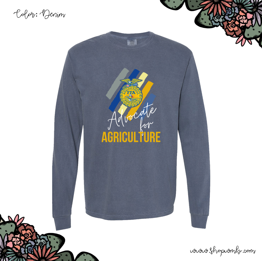 Emblem Agvocate For Agriculture Color LONG SLEEVE T-Shirt (S-3XL) - Multiple Colors!