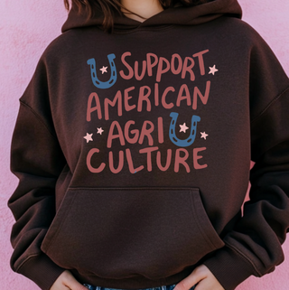 Support American Agriculture Horseshoe– Hoodie