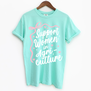 Script Support Women in Ag Bow– Comfort Colors T-Shirt