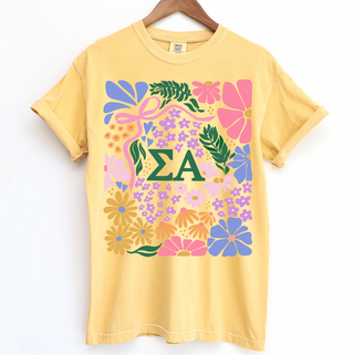 Spring Floral Sigma Alpha– Comfort Colors T-Shirt
