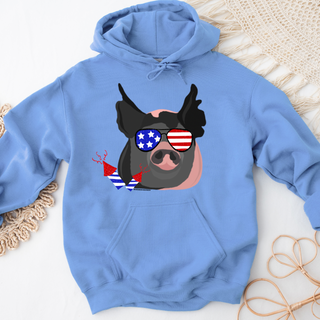 Red White and Blue Pig– Hoodie