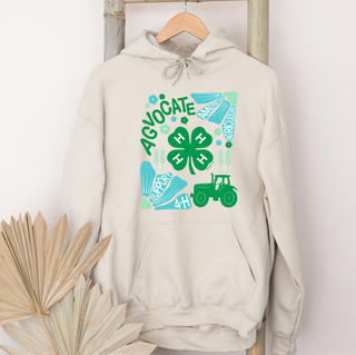 Support 4-H Floral Blue and Green– Hoodie
