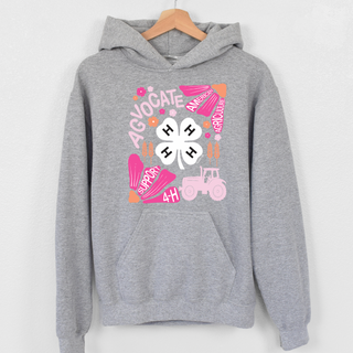 Support 4-H Floral Pink and Orange– Hoodie
