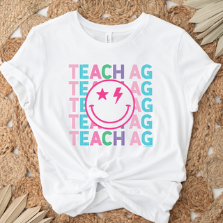 Teach Ag Line Smile– Bella Canvas T-Shirt