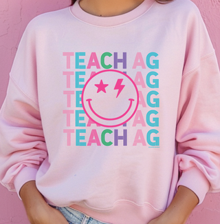 Teach Ag Line Smile– Crewneck