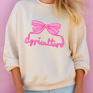 Hot Pink Agriculture Bow– Crewneck