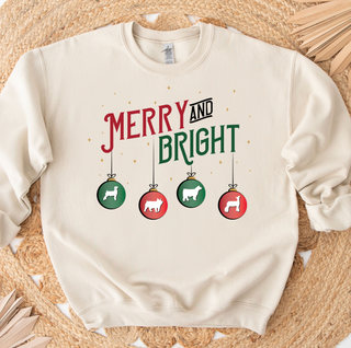 Merry and Bright Christmas Animals– Crewneck