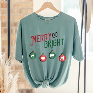 Merry and Bright Christmas Animals– Comfort Colors T-Shirt