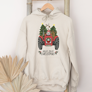 Holly Jolly Christmas Tractor– Hoodie