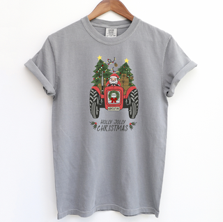 Holly Jolly Christmas Tractor– Comfort Colors T-Shirt