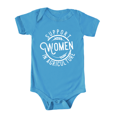 Support Women In Agriculture White Ink One Piece/T-Shirt (Newborn - Youth XL) - Multiple Colors!