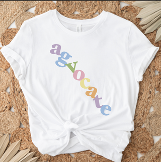 Colorful Pastel Agvocate – Bella Canvas T-Shirt