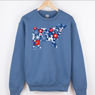 PATRIOTIC DAISY STEER– Crewneck