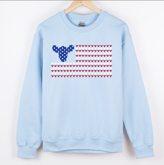 CATTLE PATRIOTIC FLAG  – Crewneck