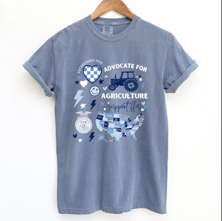 Premium Comfort Colors tee featuring our FFA PATCHWORK design.
Pigment-dyed with that lived-in feel and a relaxed fit for the perfect mix of cozy + cute ag girl energy.
Great for layering at the show barn, chapter events, or everyday ag life.