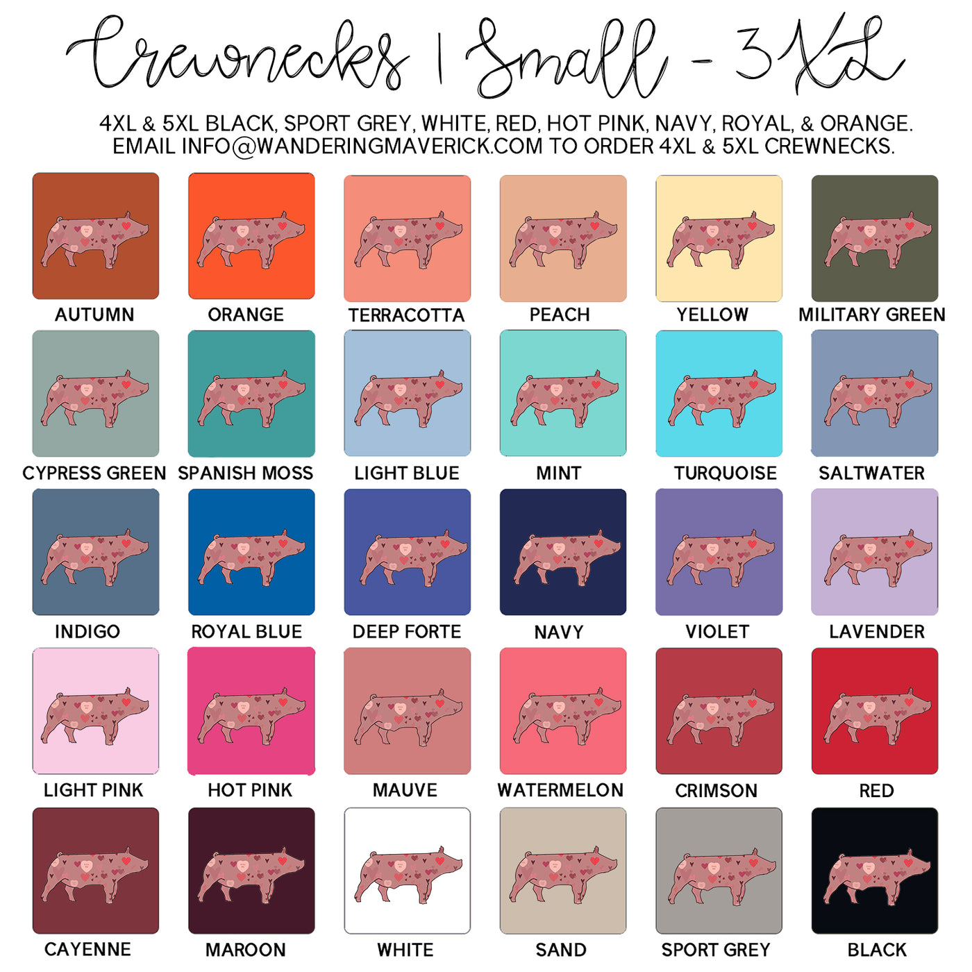 Valentines Pig Crewneck (S-3XL) - Multiple Colors!