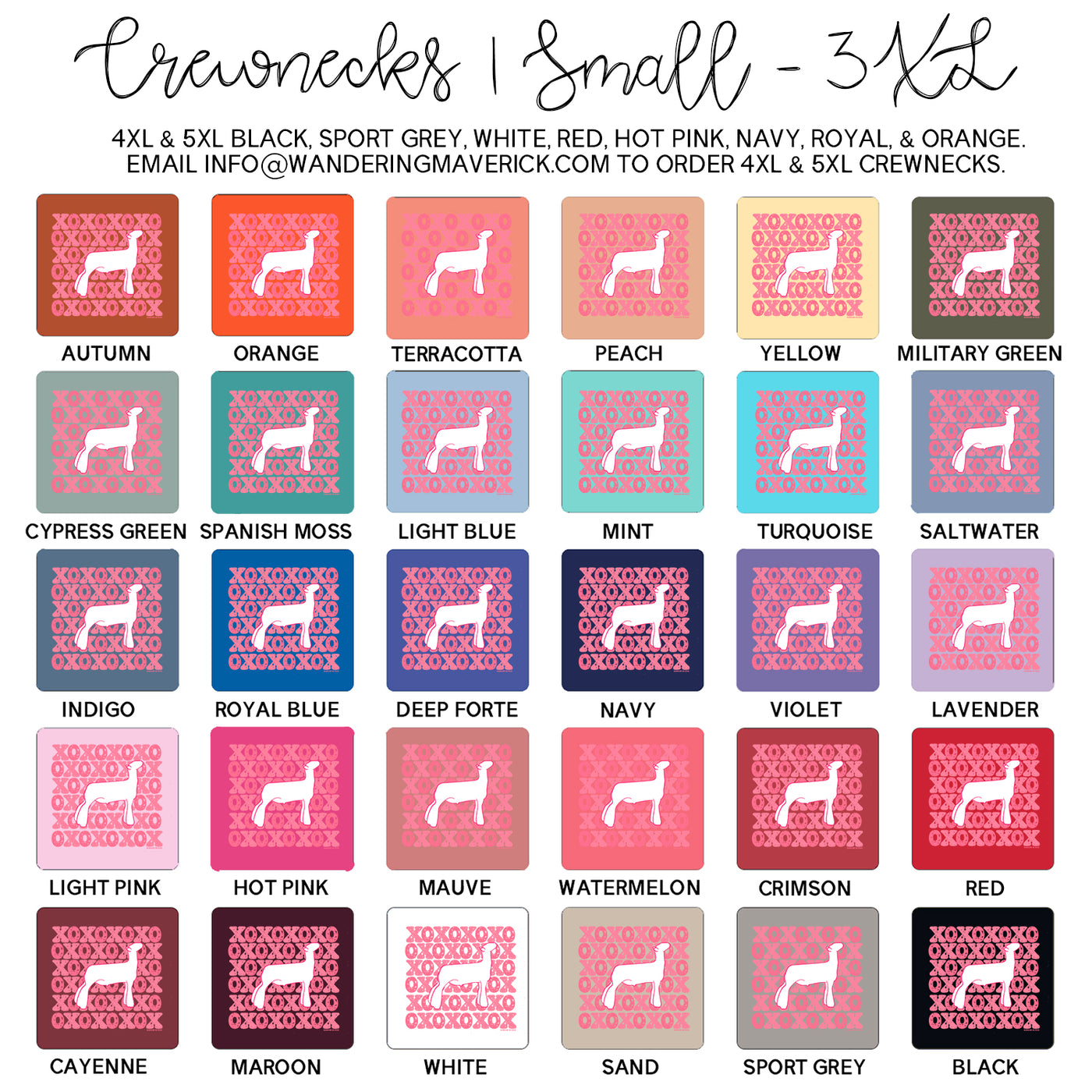 XO Lamb Crewneck (S-3XL) - Multiple Colors!
