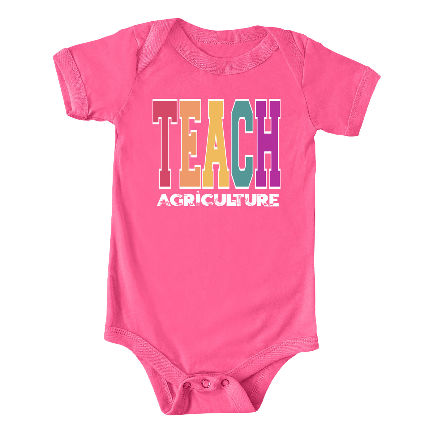 Colorful Teach Agriculture One Piece/T-Shirt (Newborn - Youth XL) - Multiple Colors!
