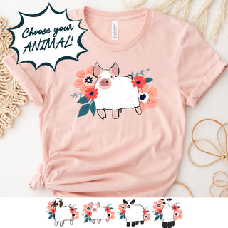 Floral Ghost Animals - Choose your animal – Bella Canvas T-Shirt