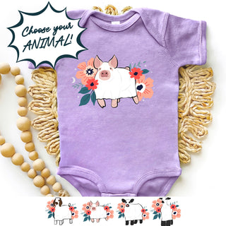 Floral Ghost Animals - CHOOSE YOUR ANIMAL – Infant/Toddler/Youth