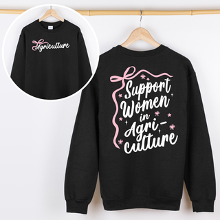 Script Support Women in Ag Bow– Crewneck Front and Back