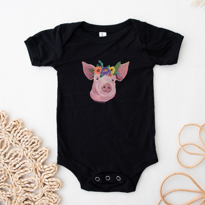 Pig Flower One Piece/T-Shirt (Newborn - Youth XL) - Multiple Colors!
