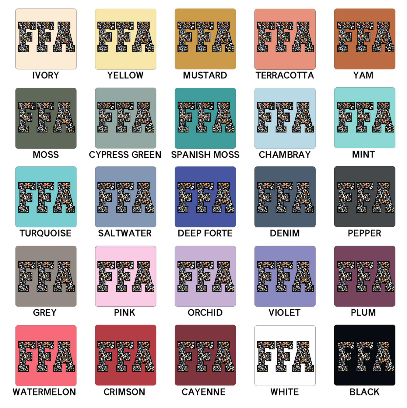 Colorful Cheetah FFA ComfortWash/ComfortColor T-Shirt (S-4XL) - Multiple Colors!