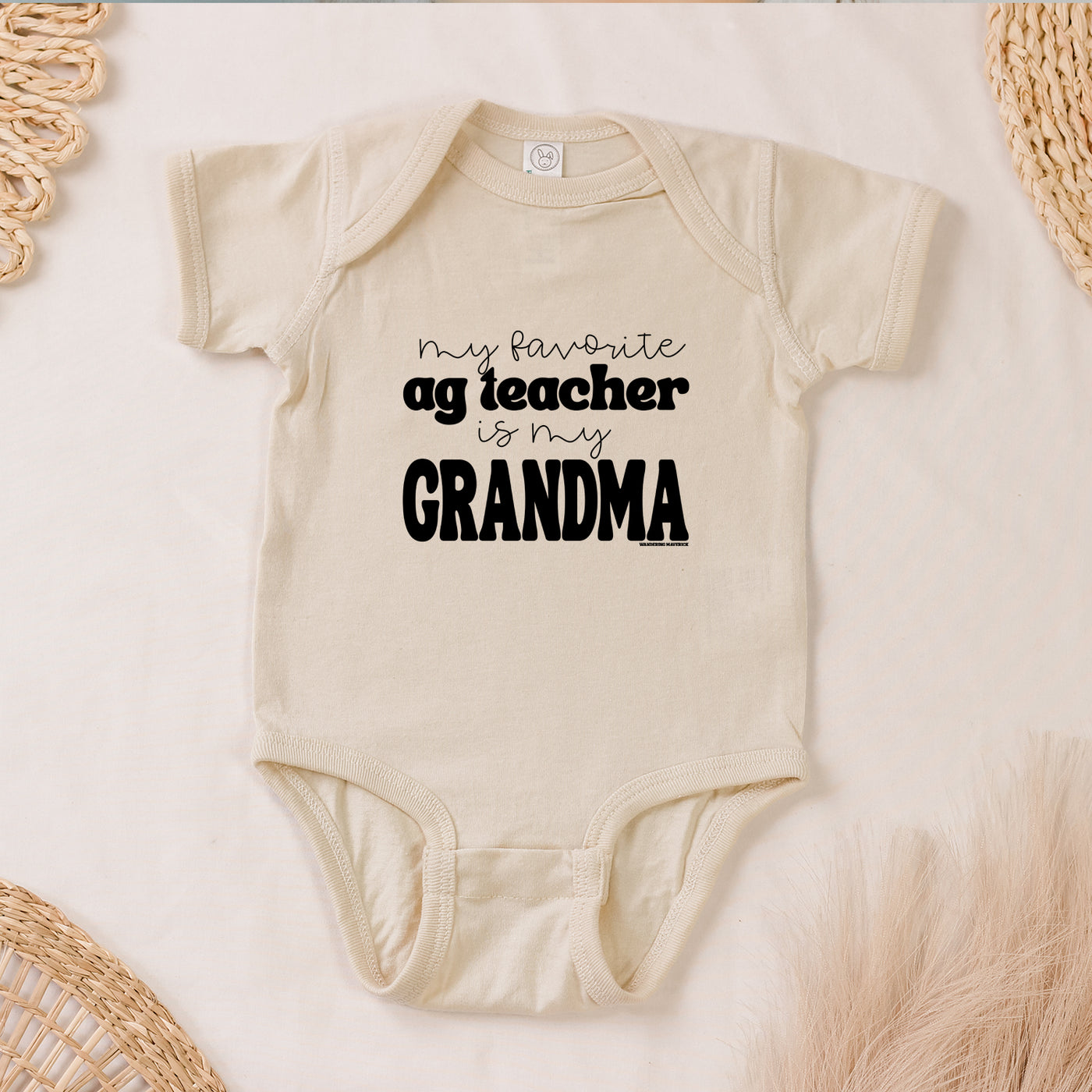 My Favorite Ag Teacher Is My Grandma blackink One Piece/T-Shirt (Newborn - Youth XL) - Multiple Colors!