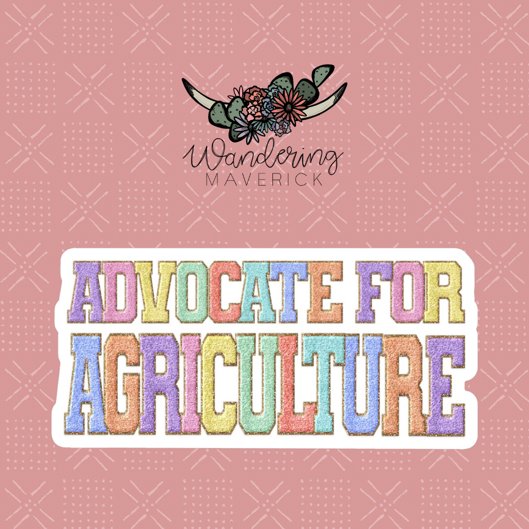 Faux Chenille Advocate For Agriculture Sticker
