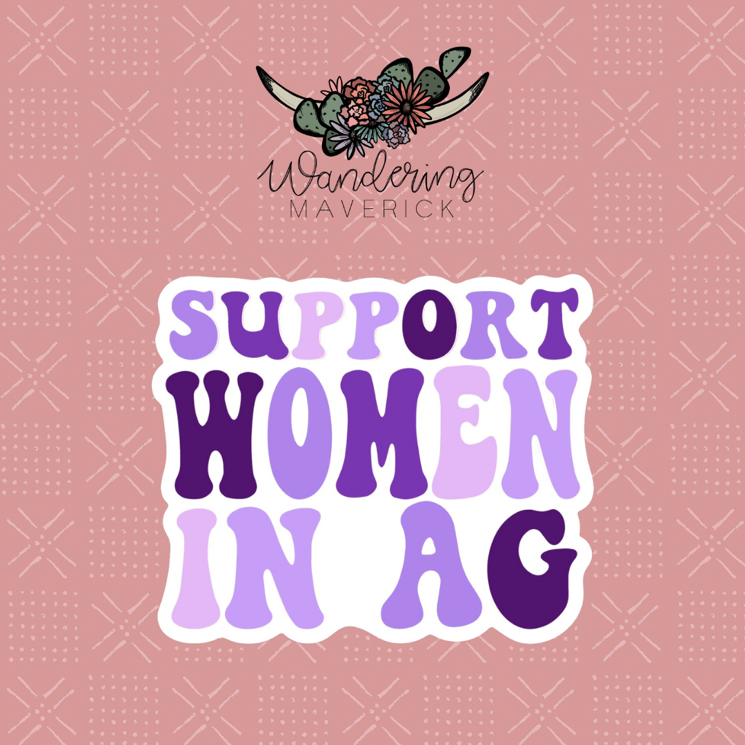 Purple Support Women In Ag Sticker