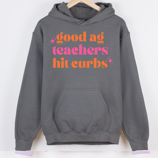 Good Ag Teachers Hit Curbs (Pink and Orange) – Hoodie
