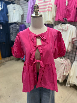 Pretty In Pink Bow Top