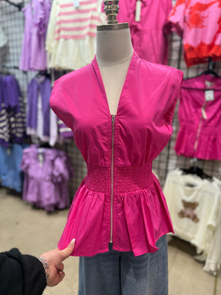 Pink Pop Peplum Top