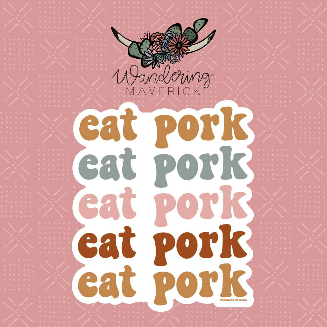 Groovy Eat Pork Sticker