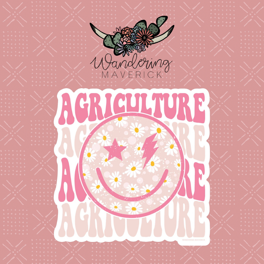 Groovy Smiley Agriculture Sticker