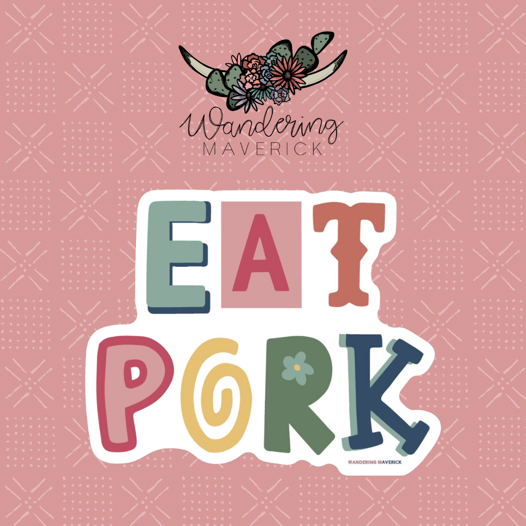 Magazine Eat Pork Sticker