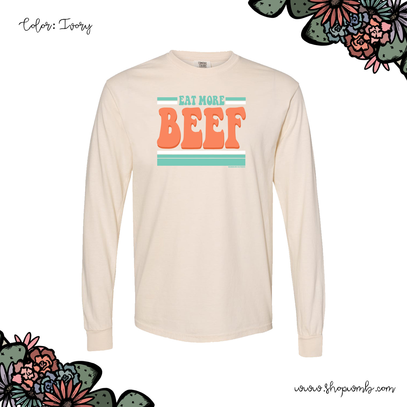 Retro Eat More Beef LONG SLEEVE T-Shirt (S-3XL) - Multiple Colors!