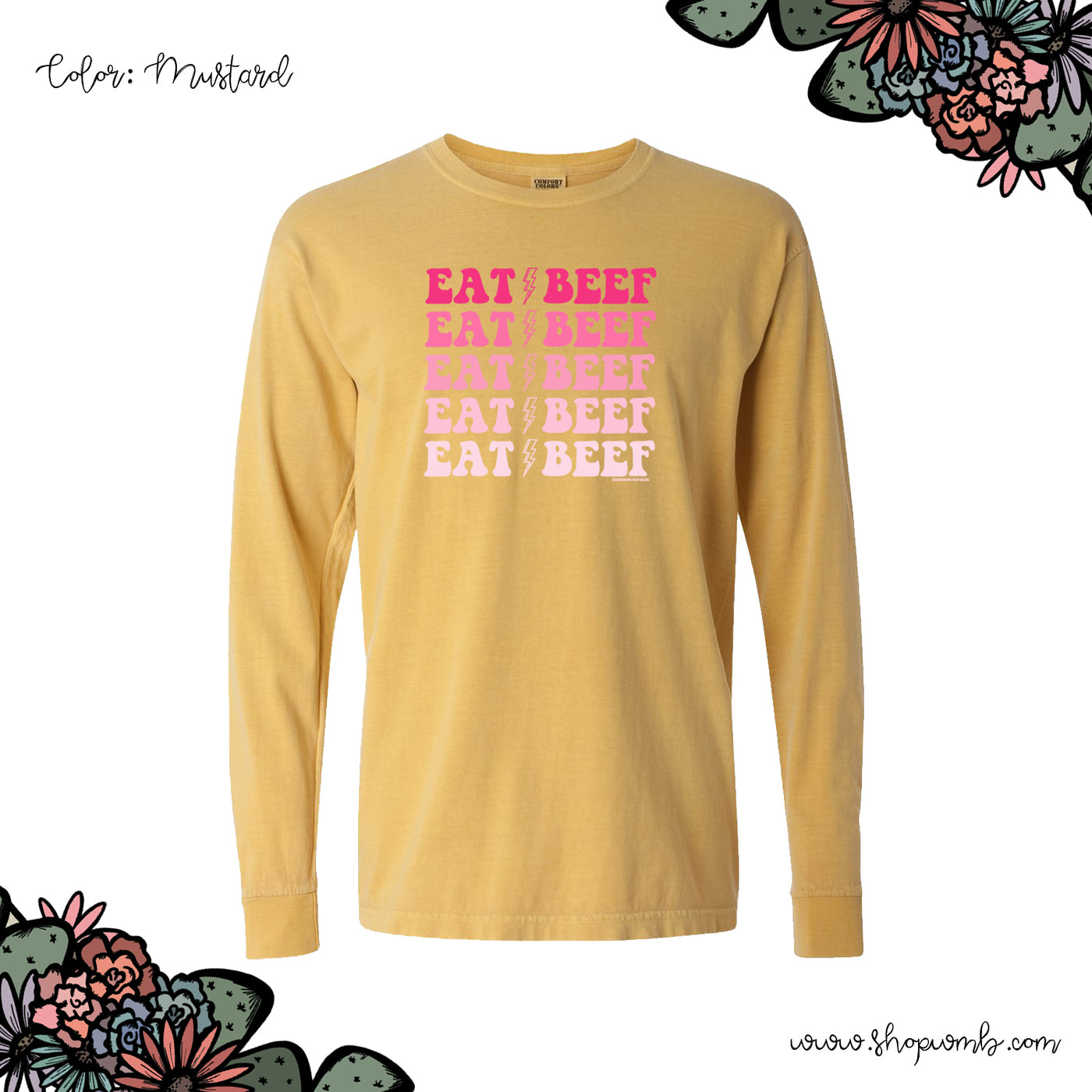 Eat Beef Lightning Bolt LONG SLEEVE T-Shirt (S-3XL) - Multiple Colors!