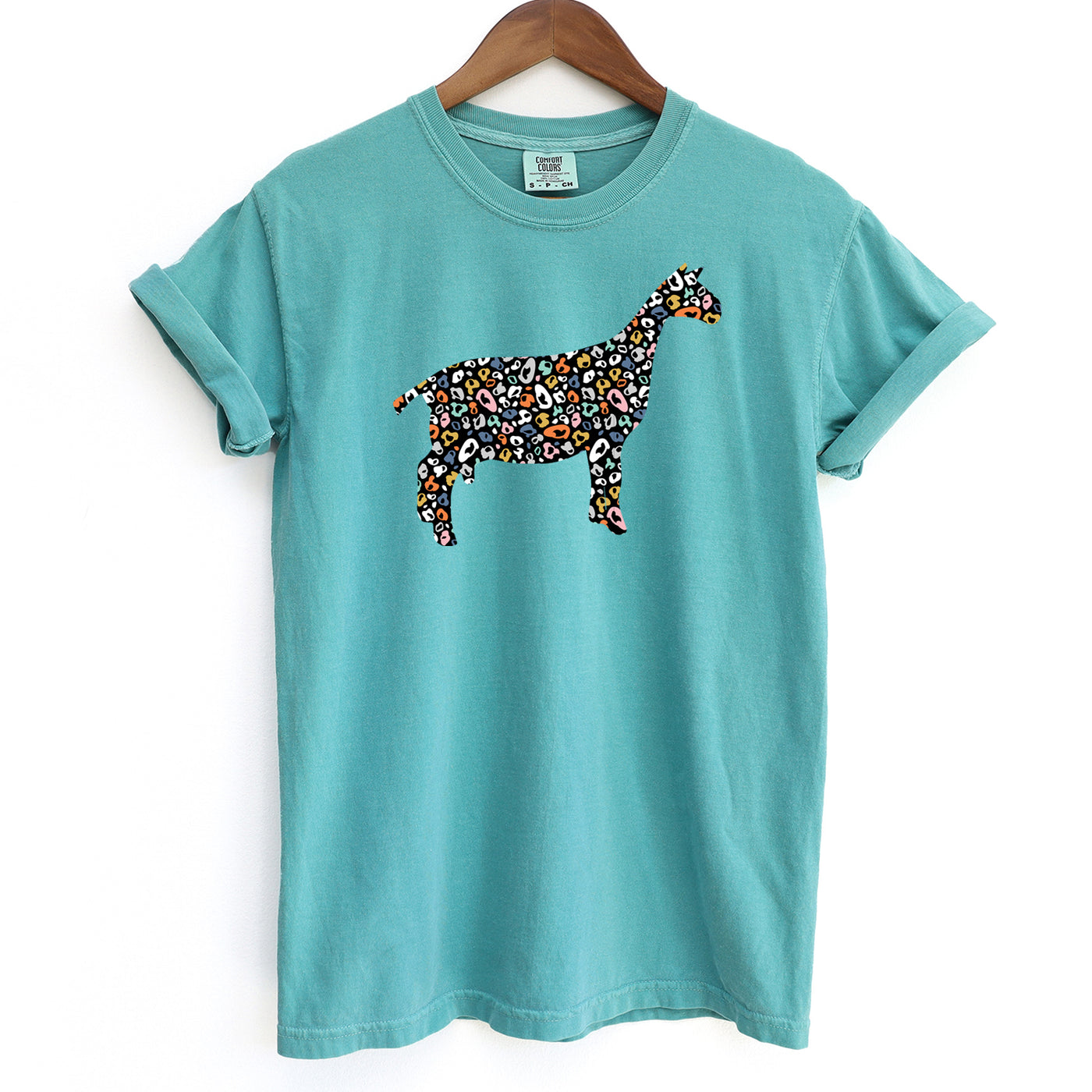 Colorful Cheetah Dairy Goat ComfortWash/ComfortColor T-Shirt (S-4XL) - Multiple Colors!