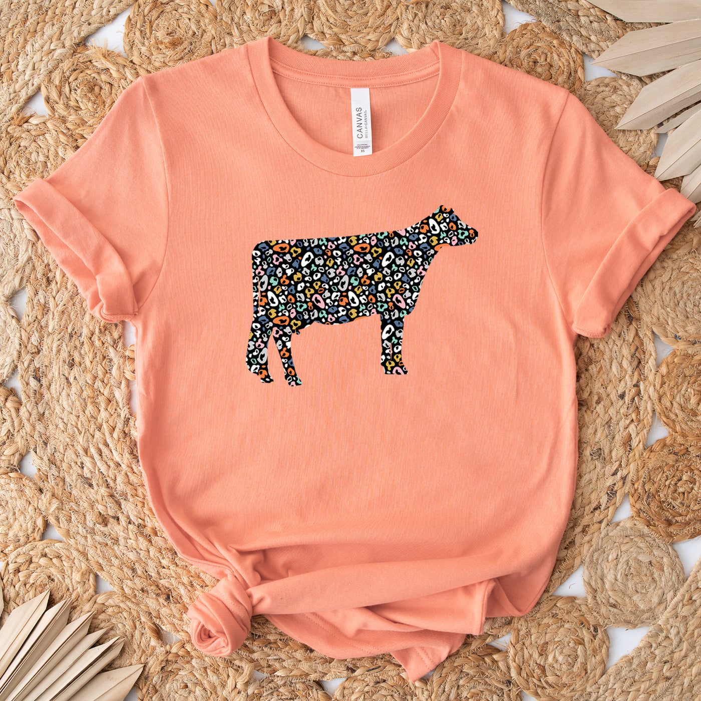 Colorful Cheetah Dairy Cow T-Shirt (XS-4XL) - Multiple Colors!