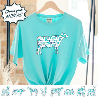Turquoise Cheetah - CHOOSE YOUR ANIMAL  – Comfort Colors T-Shirt