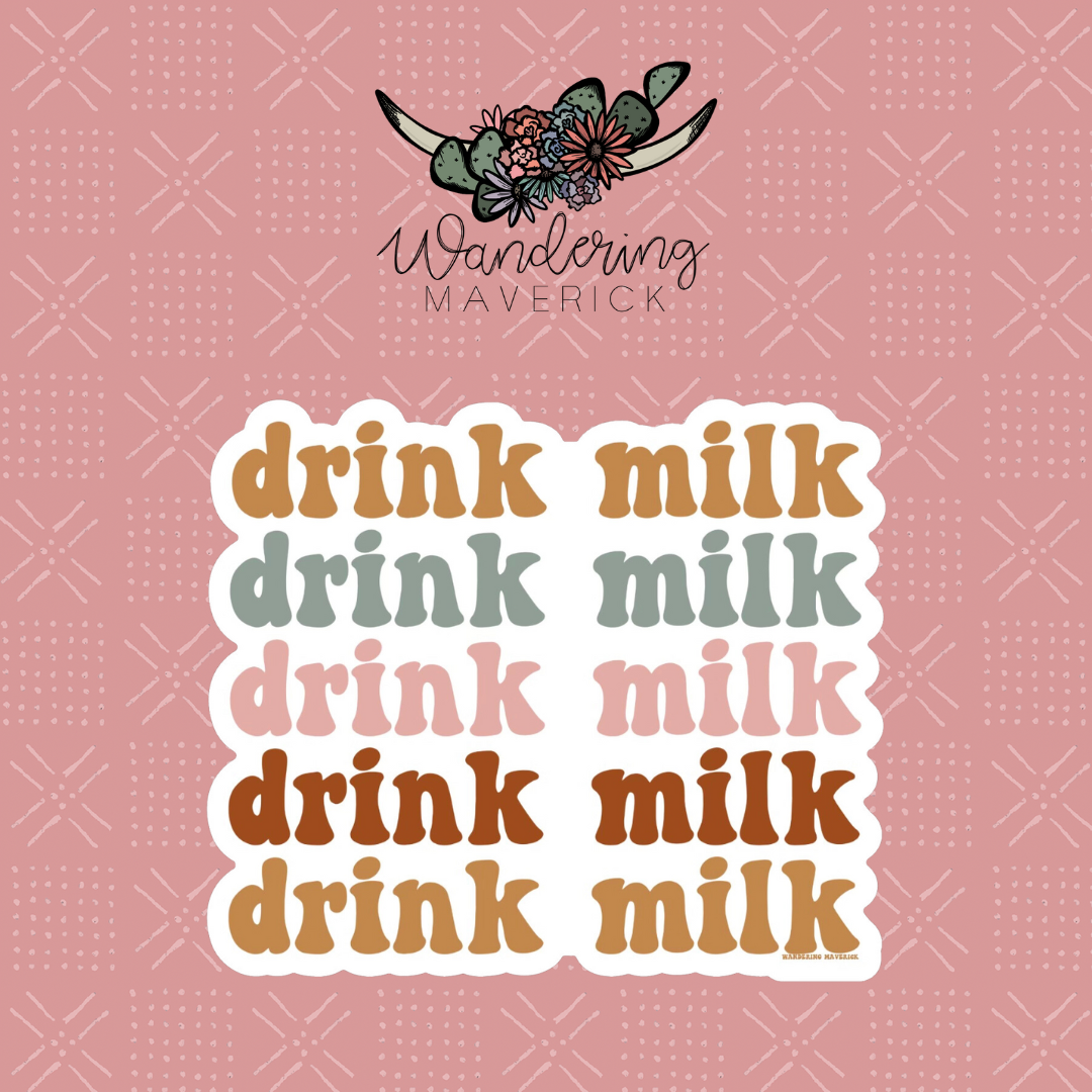 Groovy Drink Milk Sticker