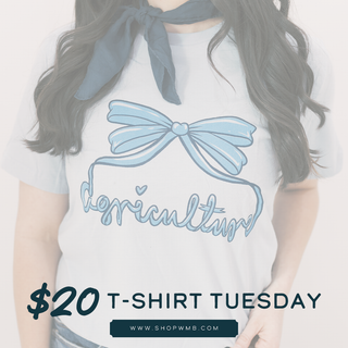 $20 T-SHIRT TUESDAY – Blue Agriculture Bow - Bella Canvas T-Shirt