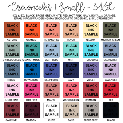 FFA Emblem Black Ink Crewneck (S-3XL) - Multiple Colors!